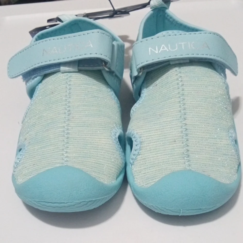 NAUTICA KIDS BLUE AQUA SHOES SWIM POOL VACATION SHOES SIZE GIRLS TODDLER 11 NWT